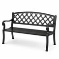 Banco de jardín en aluminio negro de 128 cm