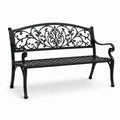 Banco de hierro fundido negro 127x60x85 cm