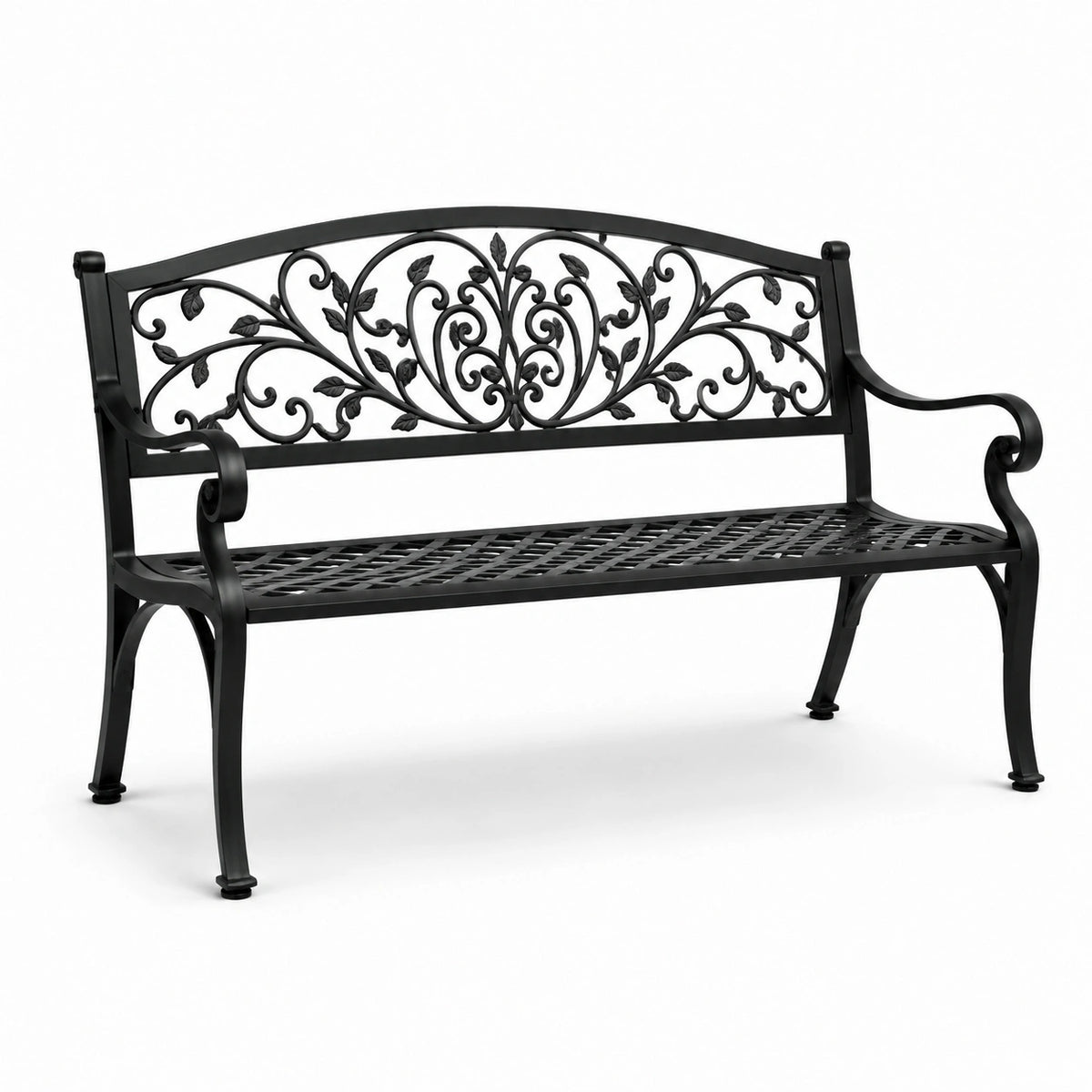 Banco de hierro fundido negro 127x60x85 cm