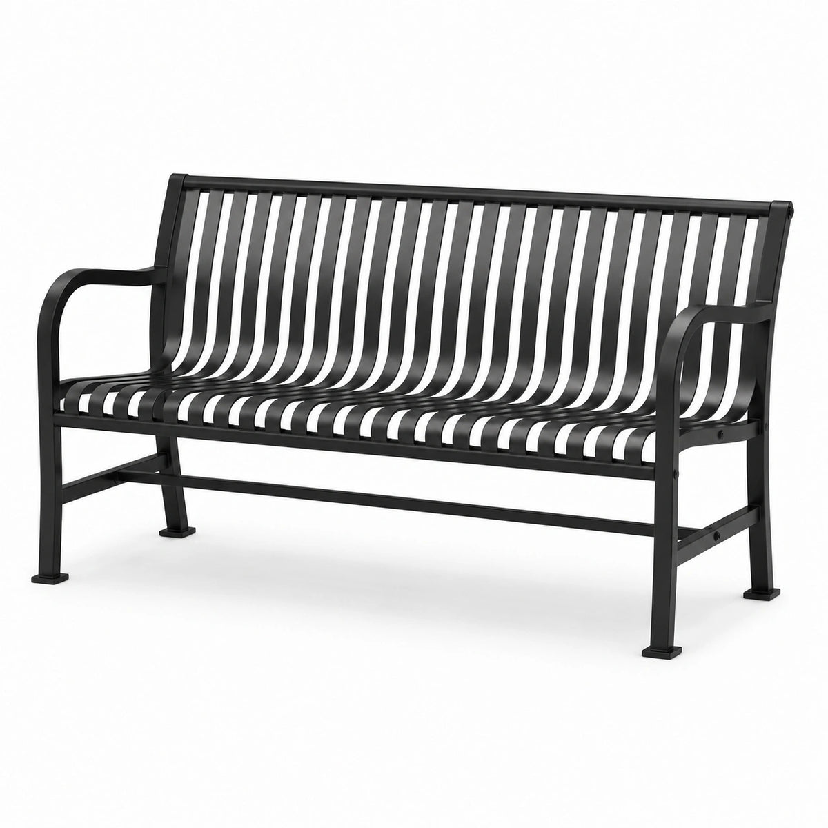 Banco de acero negro para exteriores 150x60x80 cm