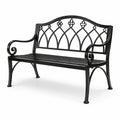 Banco de metal negro para exterior 125x60x85 cm