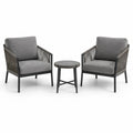 Conjunto de sillas y mesa de aluminIO y cuerda gris